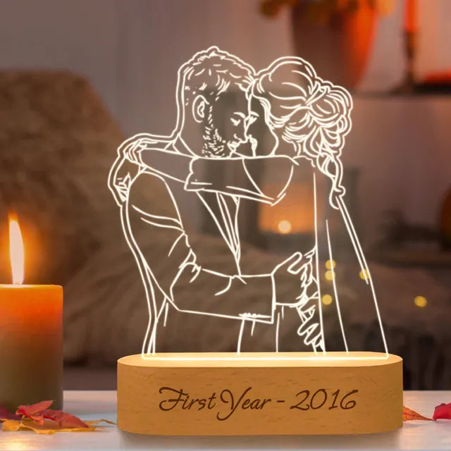 Valentine's Day Gifts Luminous Acrylic Light 3D LED Night Light Table Lamp